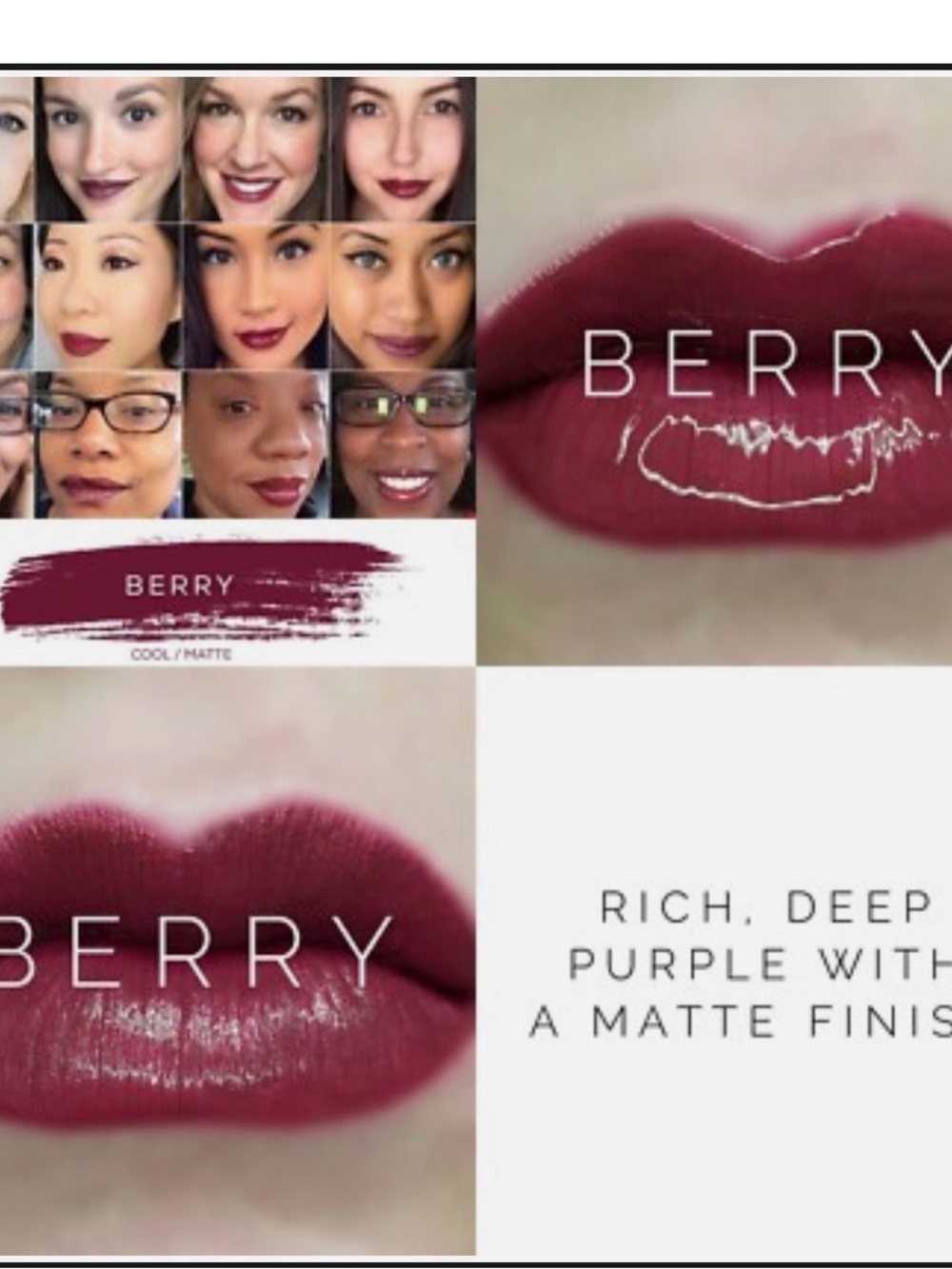 Sealed LipSense  'Berry' - Deep Plum Shade